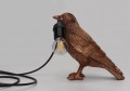 Lamp vogel donker goud 800